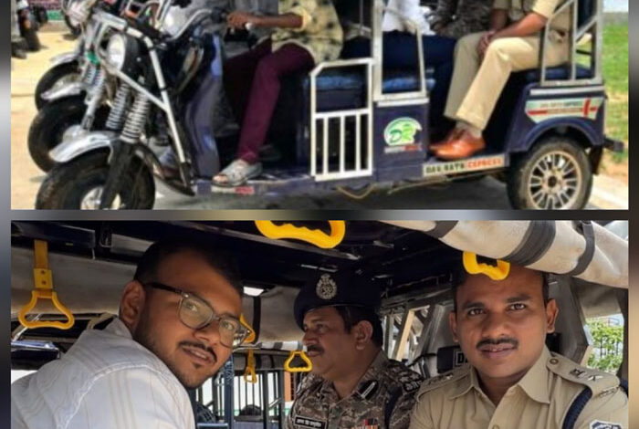 3 पुनर्वासित युवाओं को मिली ई-रिक्शा, अधिकारियों ने किया सफर