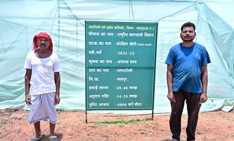 संरक्षित खेती से आर्थिक रूप से सशक्त बने जशपुर के किसान अनारथ साय