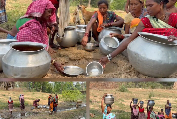 कौशलनार में गहराया पेयजल संकट, नाले का पानी पीने को मजबूर ग्रामीण