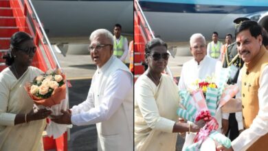 राष्ट्रपति द्रौपदी मुर्मू का एमपी दौरा शुरू, इंदौर एयरपोर्ट पर हुआ भव्य स्वागत