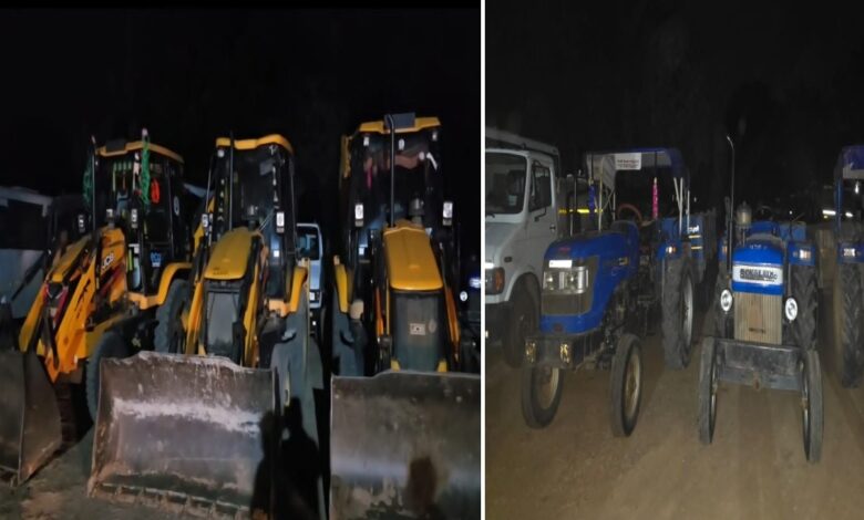 जीपीएम जिले में अवैध खनन पर बड़ी कार्रवाई, 3 जेसीबी और 3 ट्रैक्टर जब्त