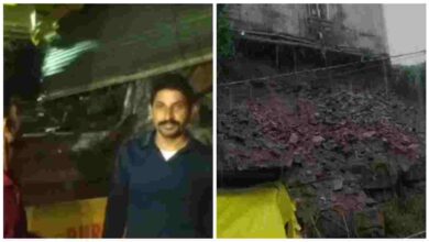 ओंकारेश्वर में बड़ा हादसा टला, मलबा गिरने से चार दुकानें हुईं क्षतिग्रस्त