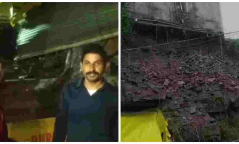 ओंकारेश्वर में बड़ा हादसा टला, मलबा गिरने से चार दुकानें हुईं क्षतिग्रस्त
