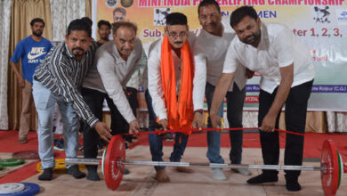 नेशनल पावर लिफ्टिंग चैम्पियनशिप का जोन अध्यक्ष अम्बर व पार्षद साहू ने किया उद्घाटन