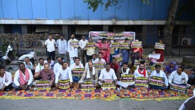 स्काईवॉक निर्माण पर कांग्रेस का विरोध, जांच की मांग को लेकर प्रदर्शन
