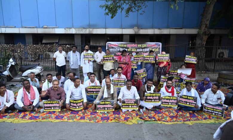 स्काईवॉक निर्माण पर कांग्रेस का विरोध, जांच की मांग को लेकर प्रदर्शन