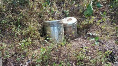 कांकेर के पहाड़ी क्षेत्र से 3-3 किलो वजनी तीन टिफिन बम बरामद