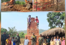 सुरक्षाबलों ने अबूझमाड़ में दो नक्सली स्मारक किय ध्वस्त