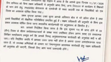 बिना अनुमति छुट्टी मामले में एसडीएम ने प्राचार्य को कारण बताओ नोटिस किया जारी