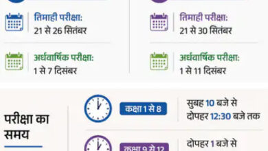 सरकारी स्कूलों मे पहली बार पहली से 12वीं तक की तिमाही-अर्धवार्षिक परीक्षाएं एक साथ और एक ही तारीख को होगी