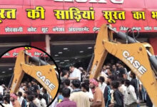 पंडरी कपड़ा मार्केट में नाली पर कब्जा,निगम ने चलाया बुलडोजर