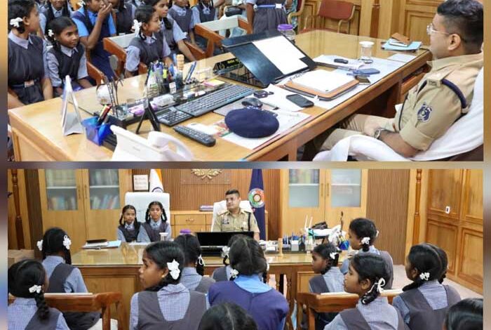 स्कूली विद्यार्थियों ने किया पुलिस अधीक्षक कार्यालय सुकमा का भ्रमण