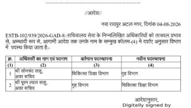 दो अवर सचिव के विभाग में हुआ अदला-बदली